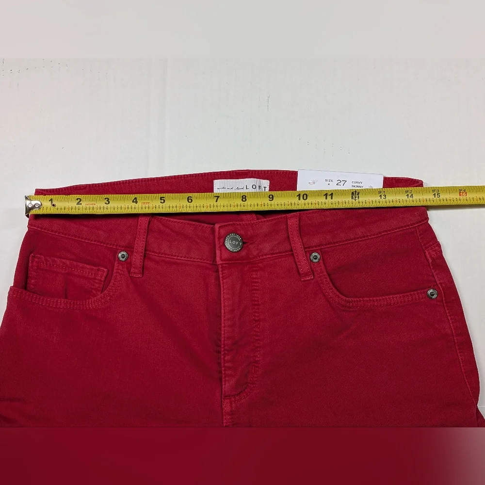 LOFT Curvy Skinny Women's Red Jeans